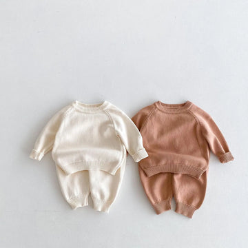 Knit Solid Long-Sleeve Set