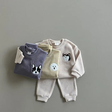 Cute Animal Embroidered Jogger Set