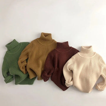 Kids Solid Turtlenecks