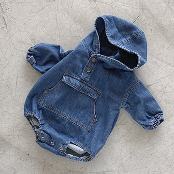Hooded Denim Bodysuit