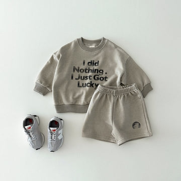Letter Print Long-Sleeved Casual Set