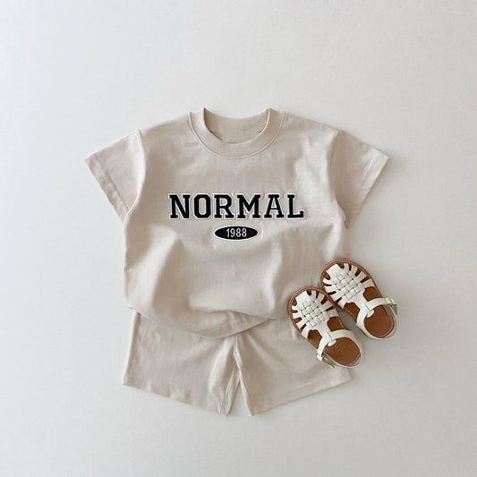 'Normal' Graphic Tee Set - Ivory 