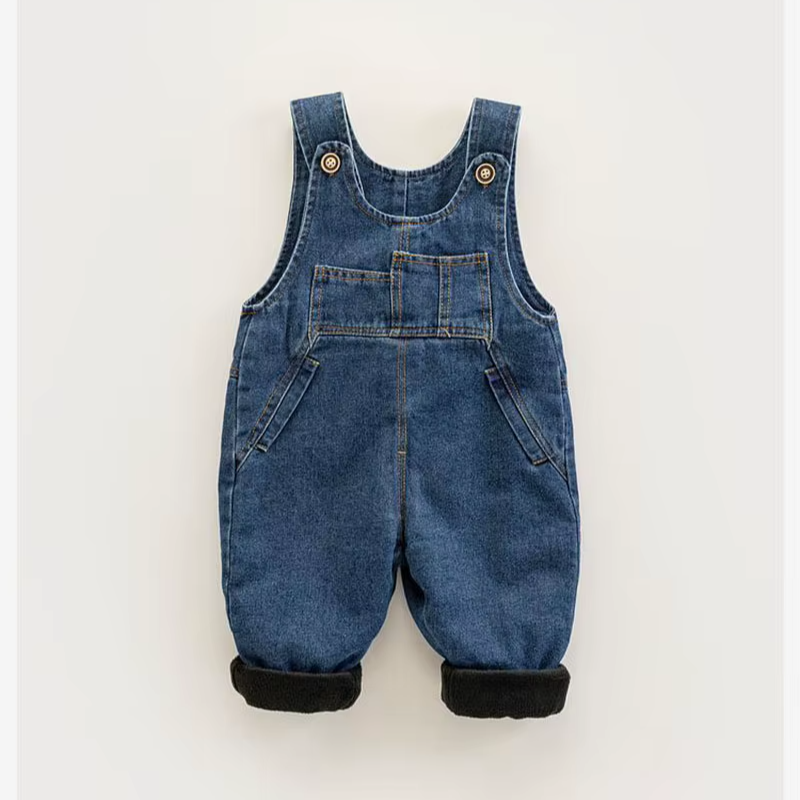 Fleece-Lined Denim Overalls