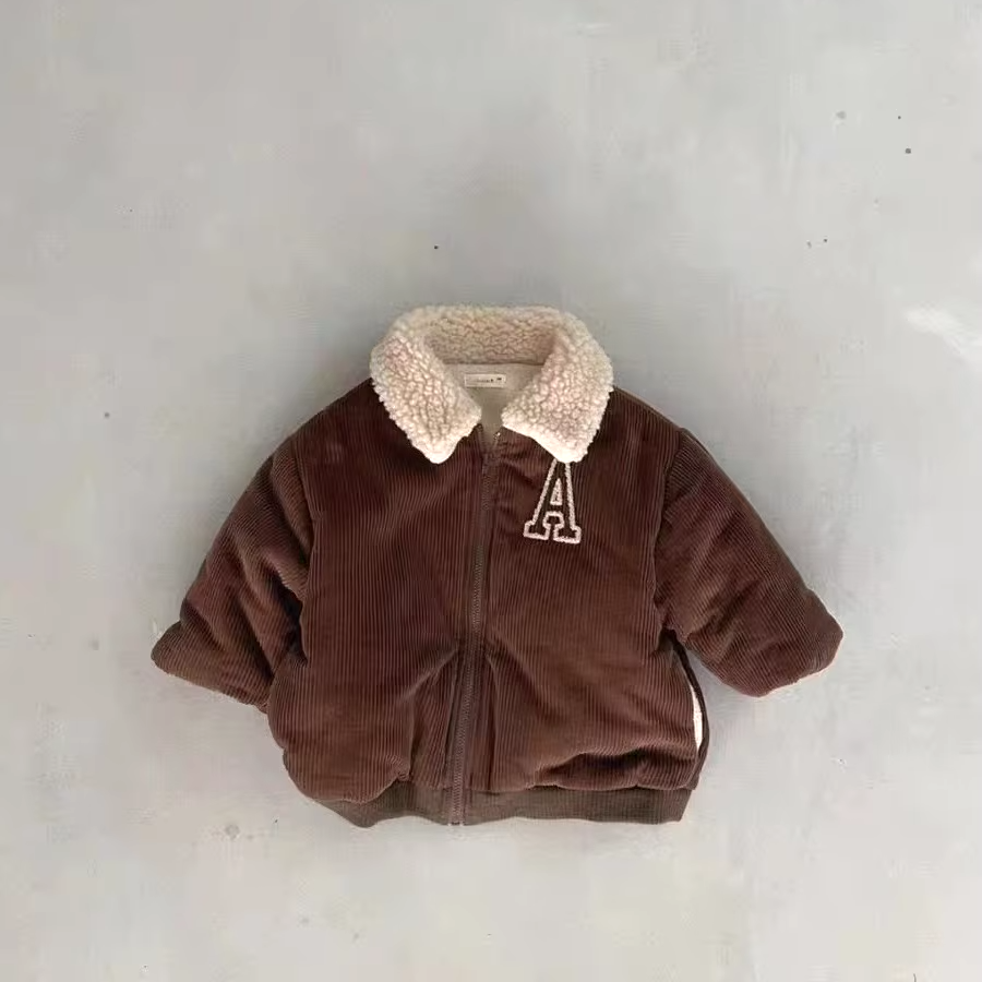 Fleece-Lined Thick Corduroy Coat