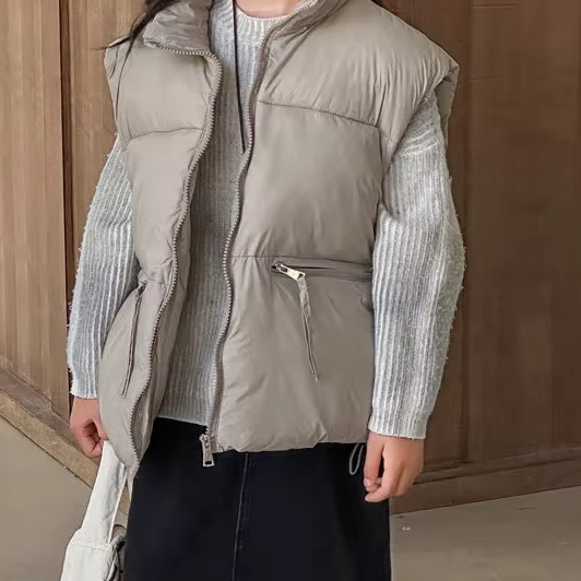 Thick Winter Solid Puffer Vest