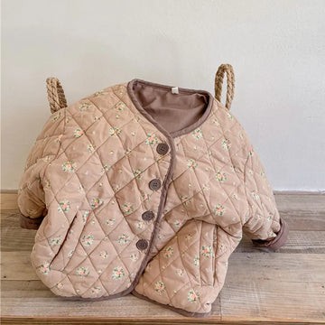 Floral Print Padded Quilted Jacket