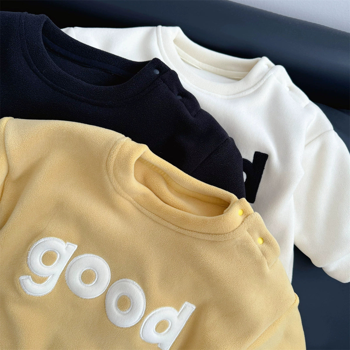 'Good' Long-Sleeved Velvet Romper