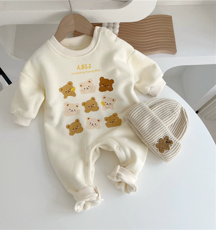 Baby Fleece-Lined Unisex Teddy Romper