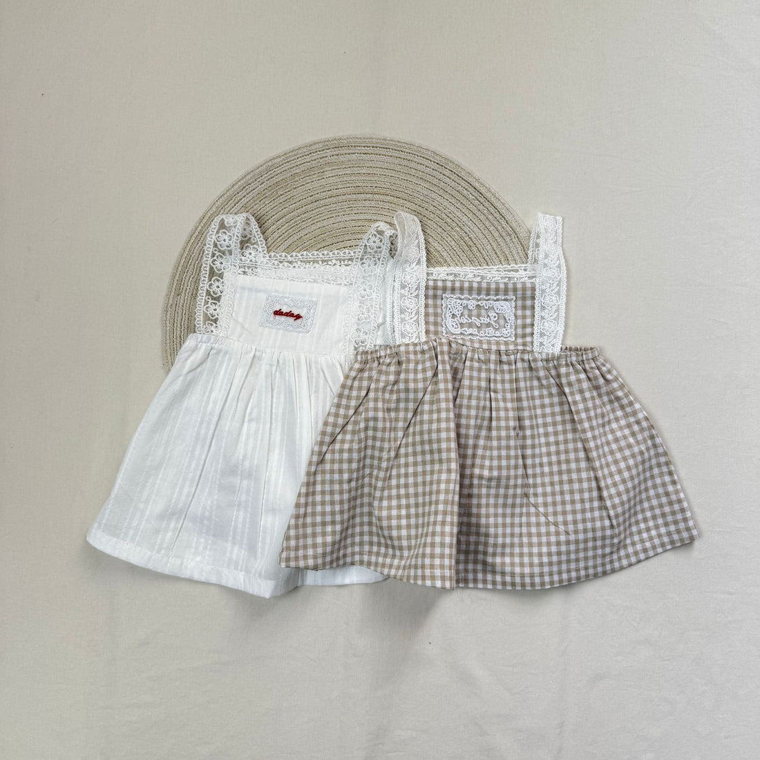 Girls' Lace Bib Suspender Dress