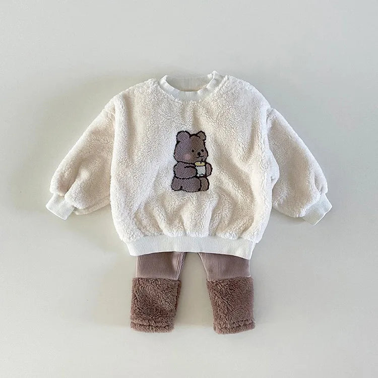Plush Bear Sweatshirt  & Pants Set