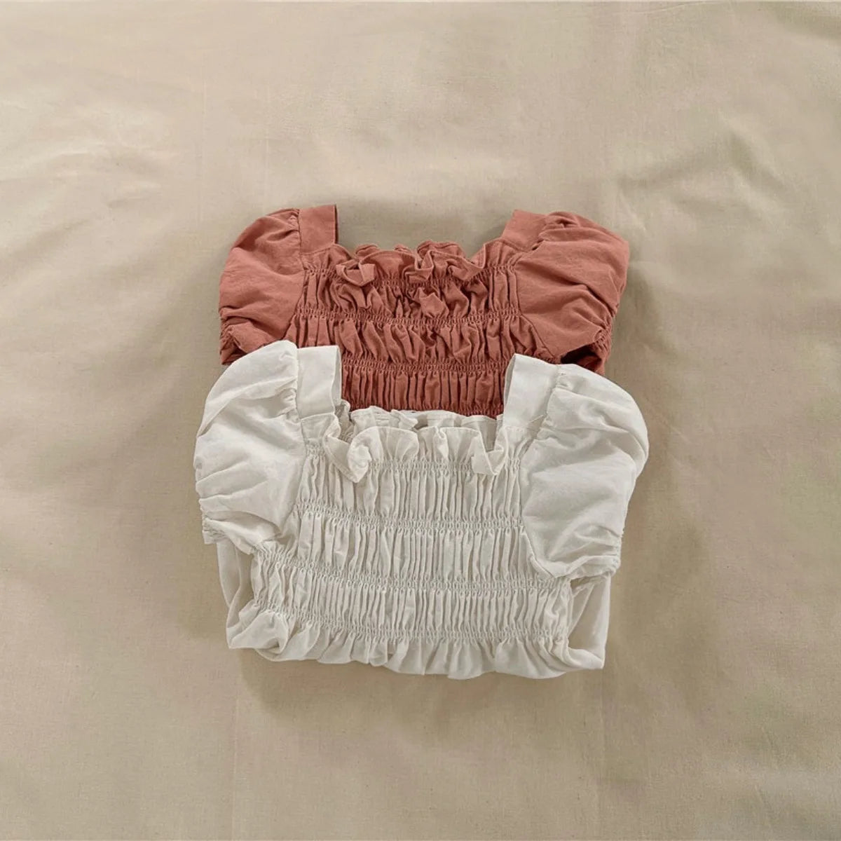 Girls Long Sleeved Ruched Onesie