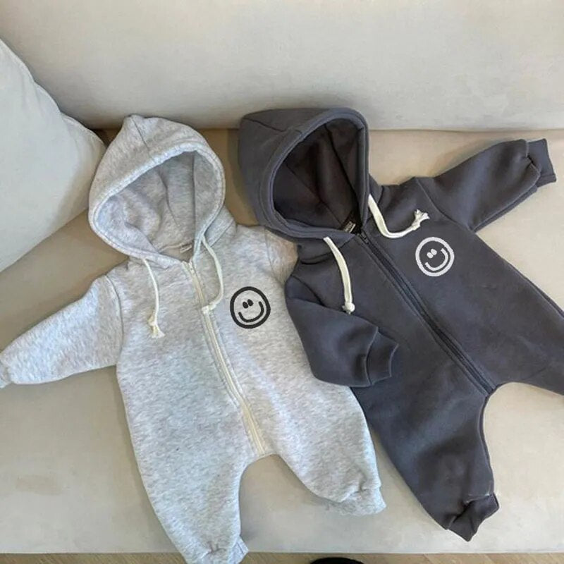 Smiley Face Hooded Romper