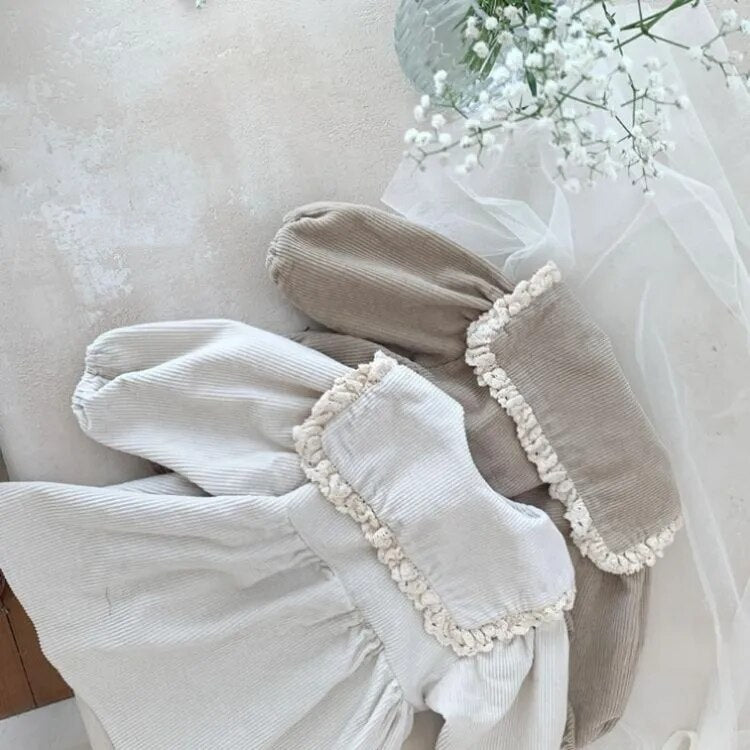Long-Sleeved Corduroy Casual Dress