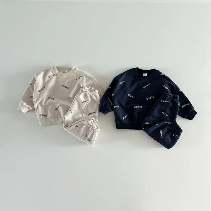 Letter Print Casual Jogger Set