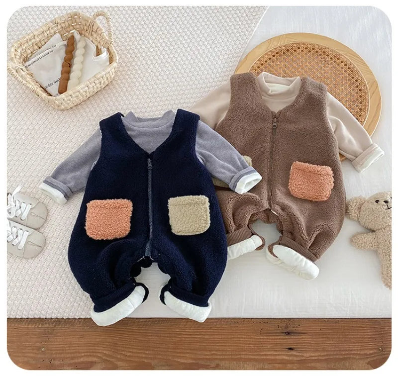 Sleeveless Sherpa Romper
