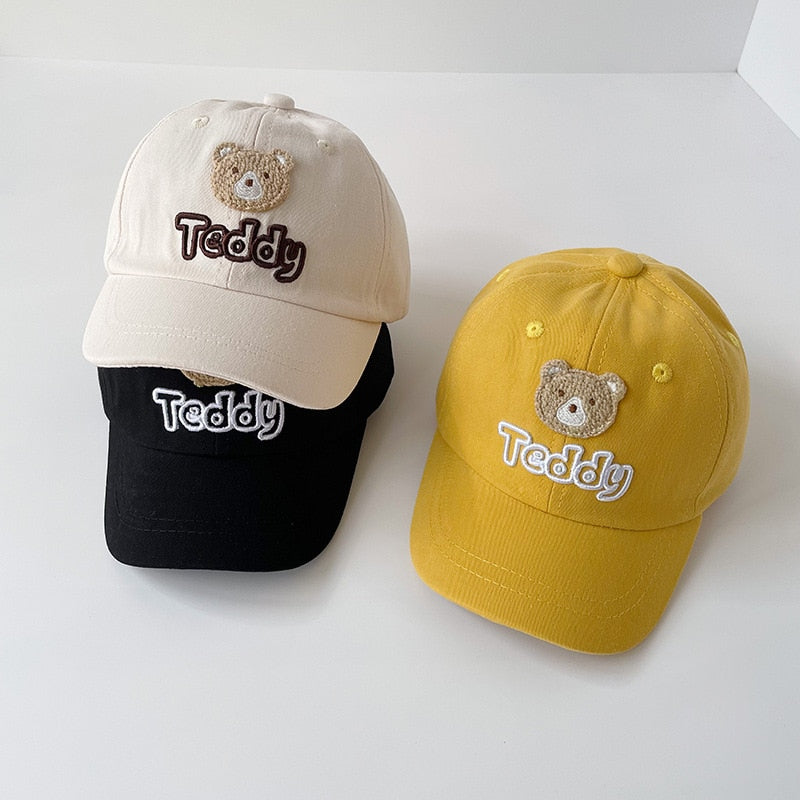 Cute Bear Embroidered Kids Baseball Cap