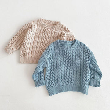 Solid-Color Knit Sweater