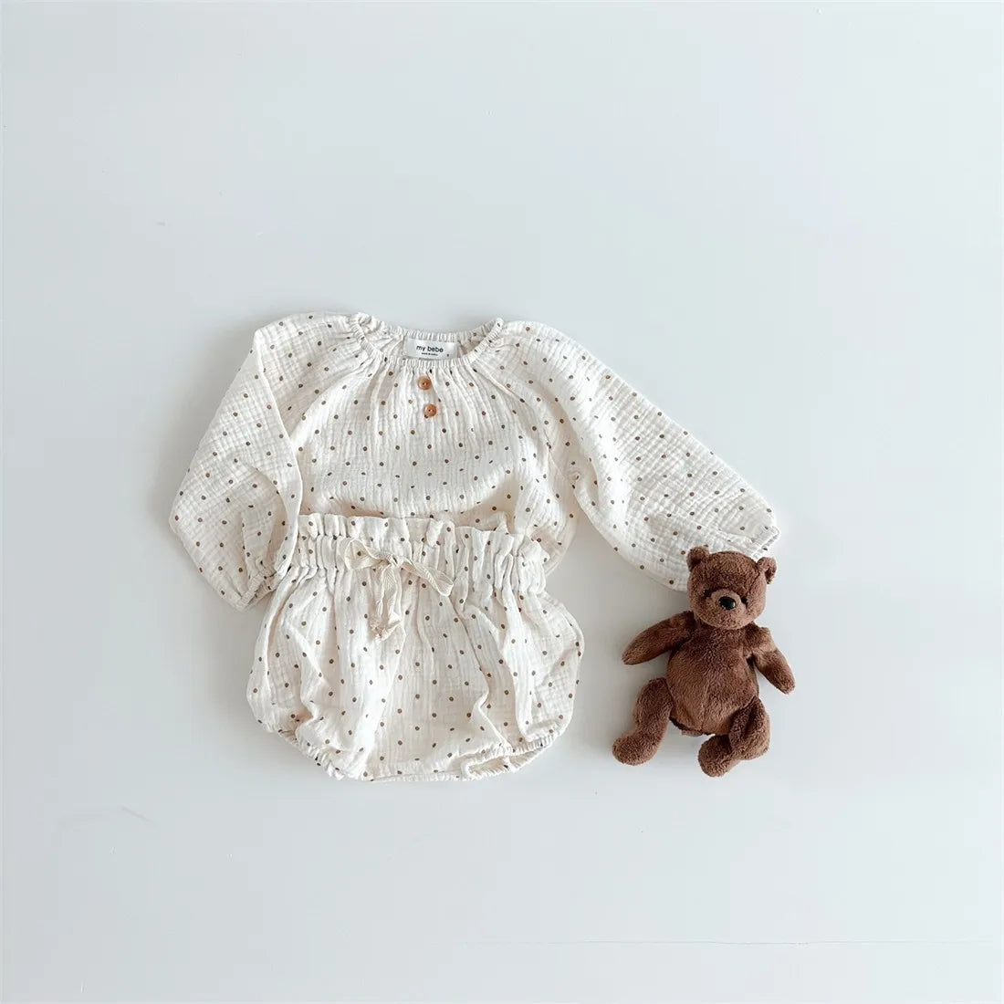 Long-Sleeved Top & Shorts Print Set