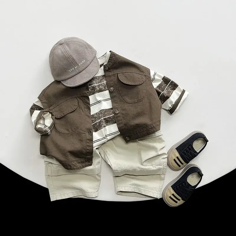 Boys Solid Pocket Cargo Pants