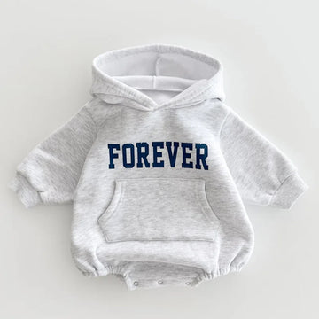 'FOREVER' Fleece-Lined Hooded Romper