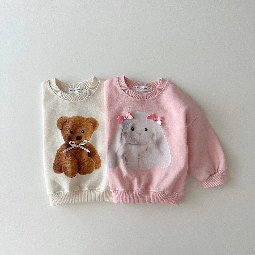 Long-Sleeved Cute Cartoon Print Sweatshirt