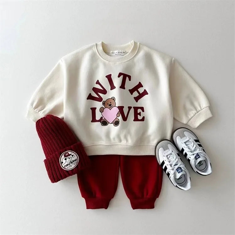 'WITH LOVE' Cute Jogger Set