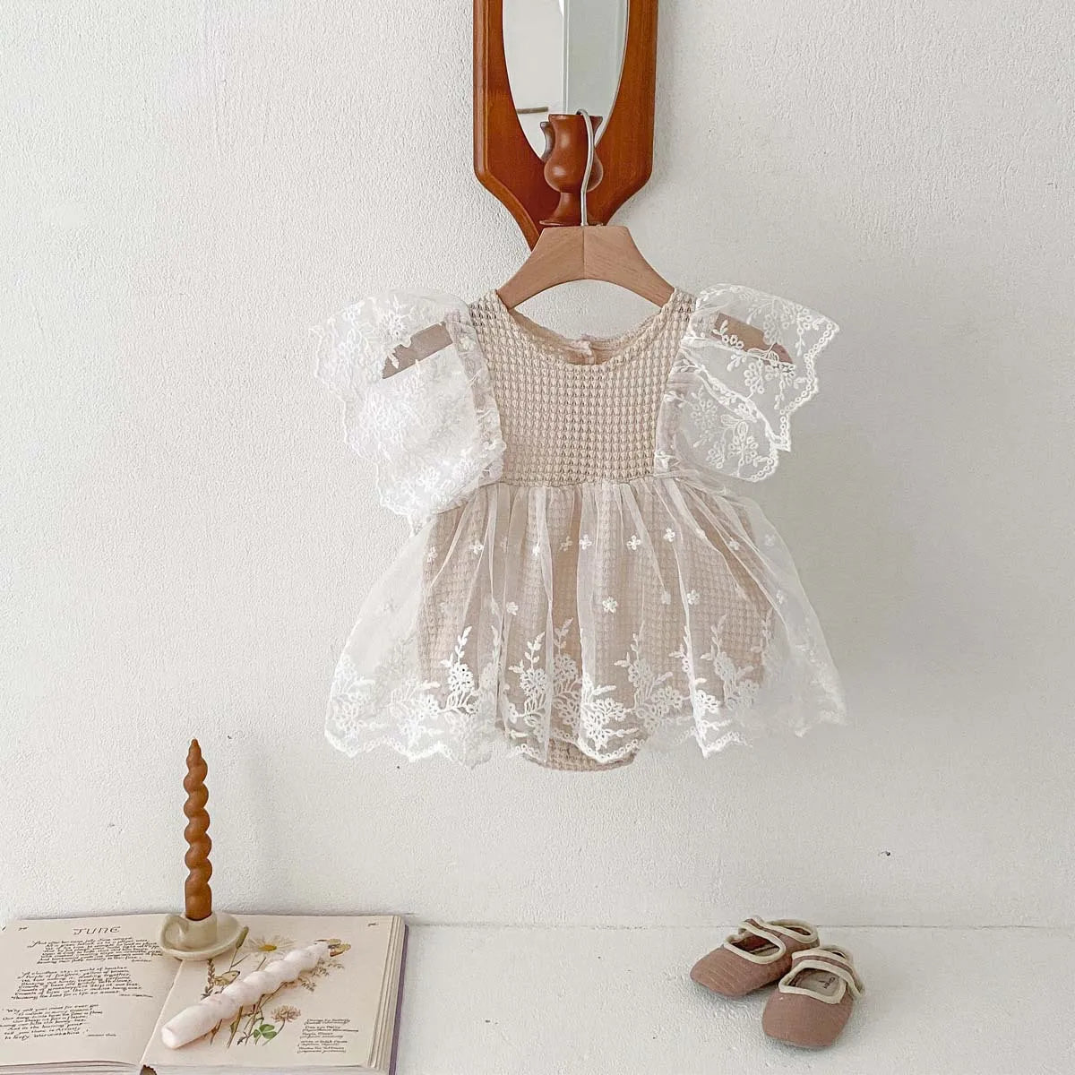 Lace Waffle Girl's Onesie
