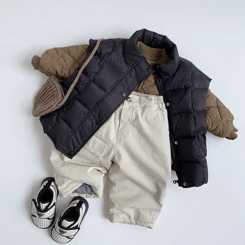 Sleeveless Puffer Zip-Down Vest