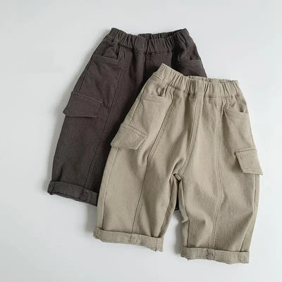 Thick Cargo Solid Pants