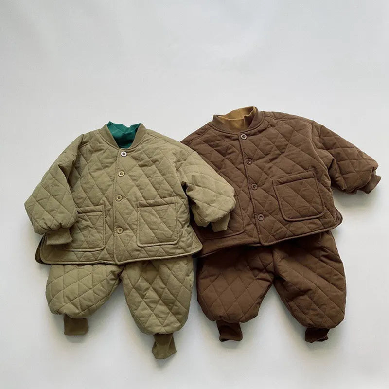 Thick Cotton-Padded Coat & Harem Pants