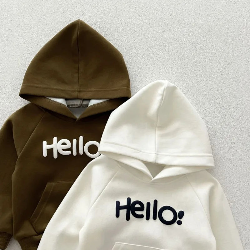 'Hello!' Hooded Cozy Jogger Set