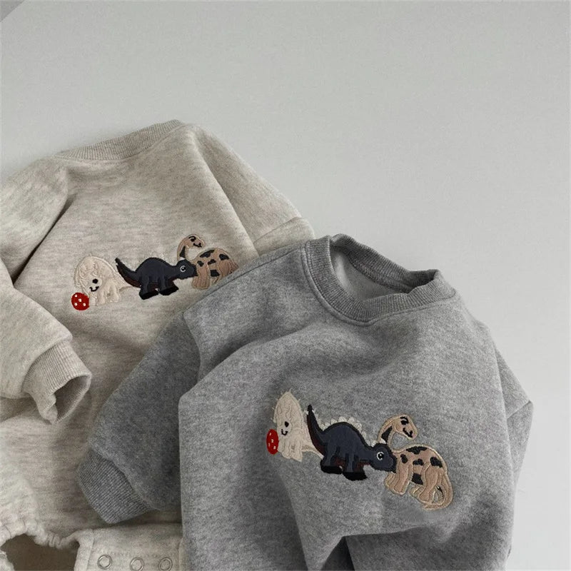 Thick Infant Dinosaur Print Onesie