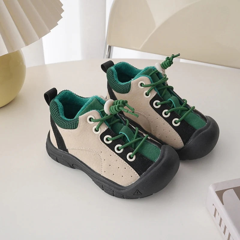 Color-Block Leather Sneakers