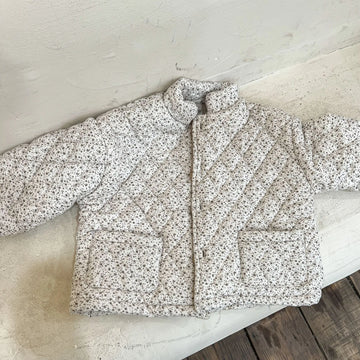 Floral Fleece-Lined Cotton-Padded Jacket