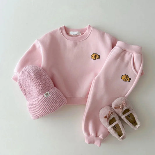 Little Fish Embroidered Jogger Set