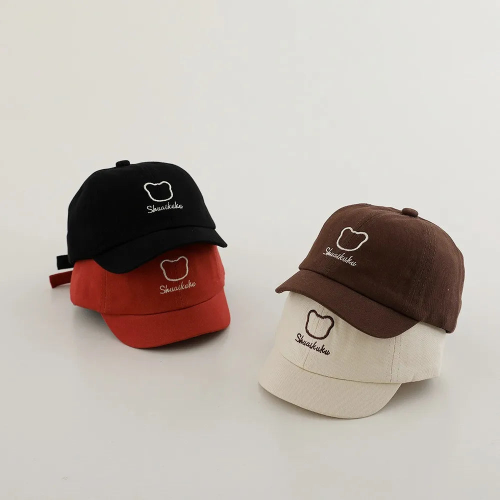 Cartoon Print Embroidered Peaked Cap