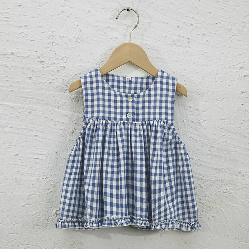 Girls Plaid Sleeveless Top