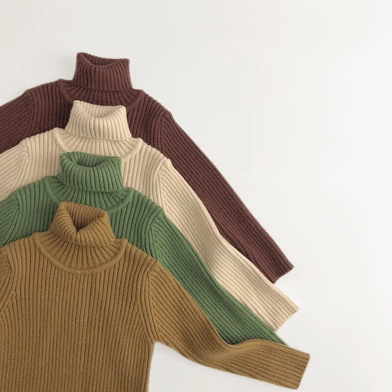 Kids Solid Turtlenecks