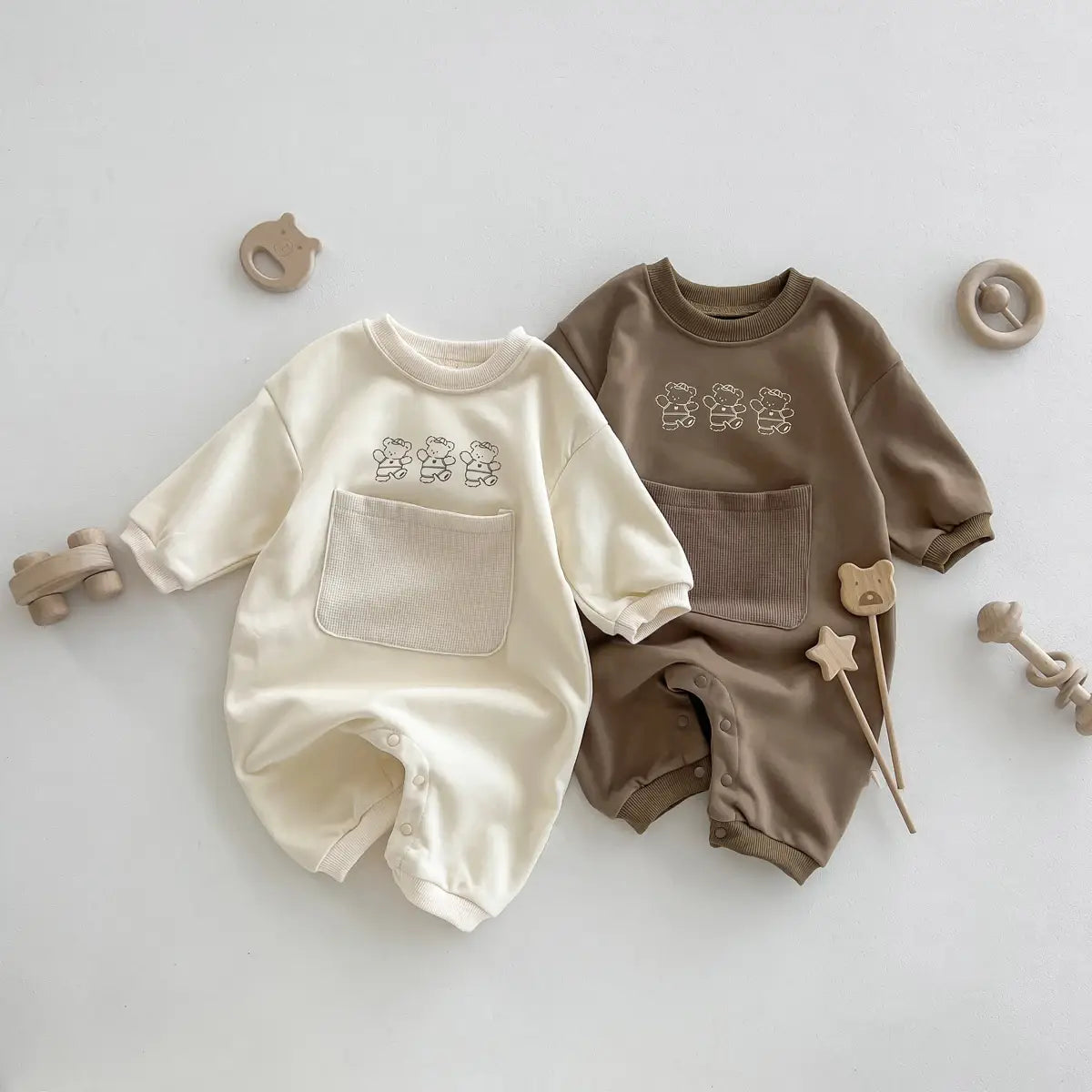 Three Little Bears Long Sleeve Romper