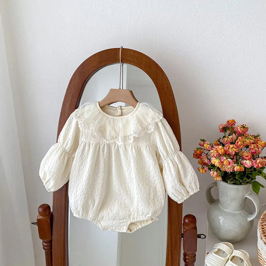 Lace Collar Long Sleeved Onesie