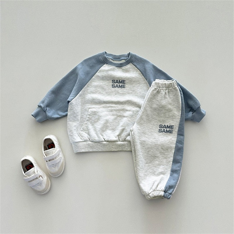 Unisex Kids' Casual Patchwork Cotton Sets