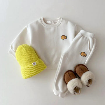 Little Fish Embroidered Jogger Set