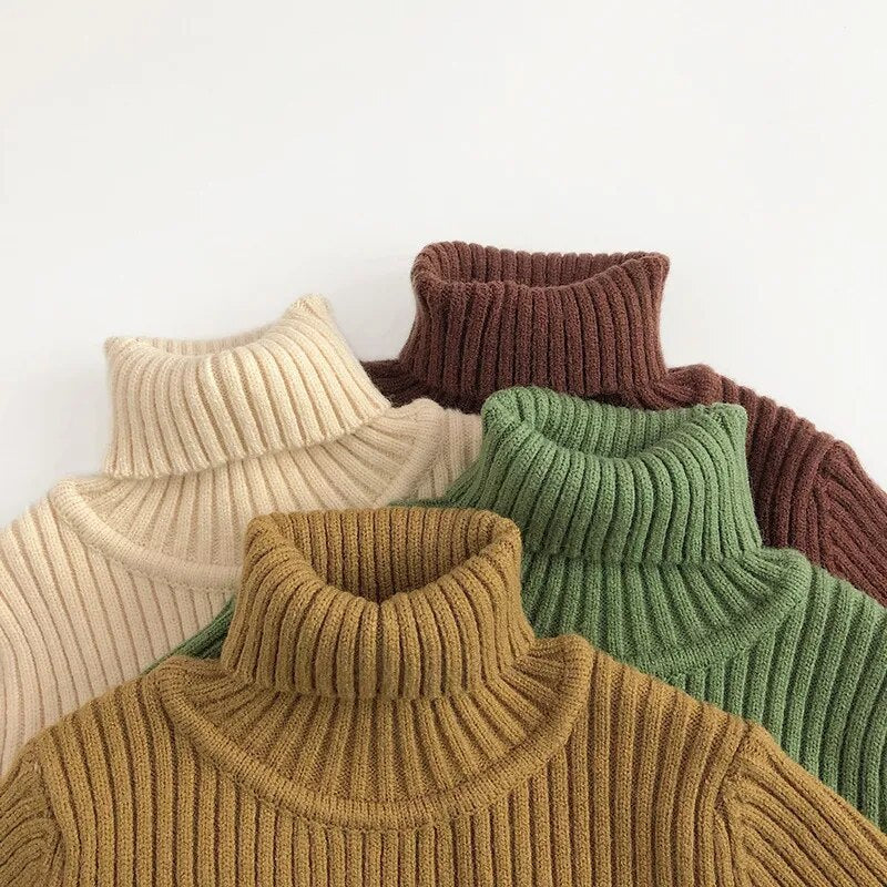 Kids Solid Turtlenecks