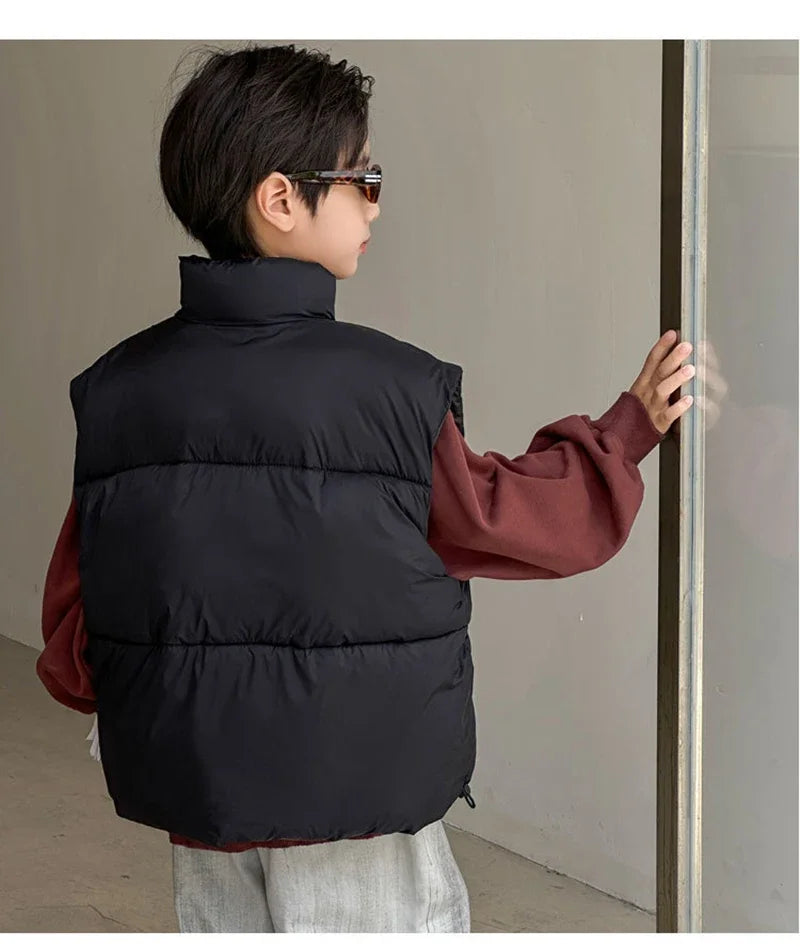 Thick Winter Solid Puffer Vest