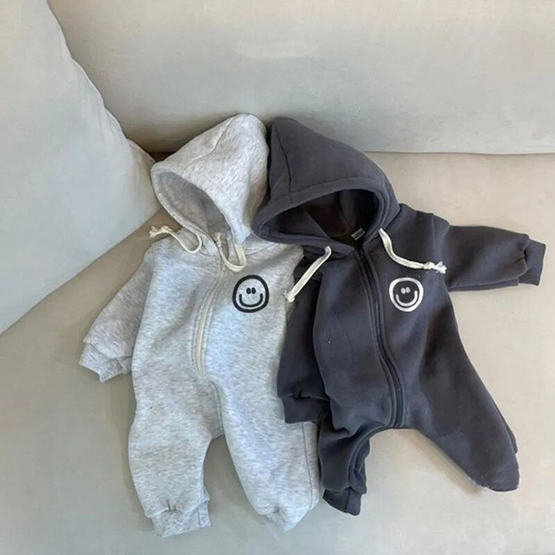Smiley Face Hooded Romper