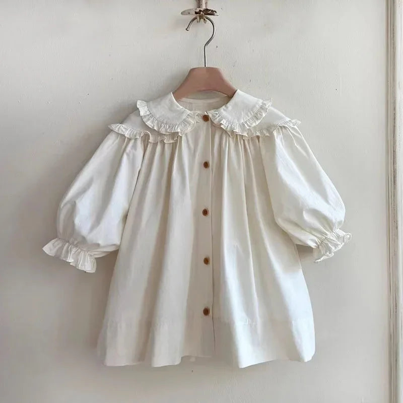 Girls Cotton Puff Sleeve Dress