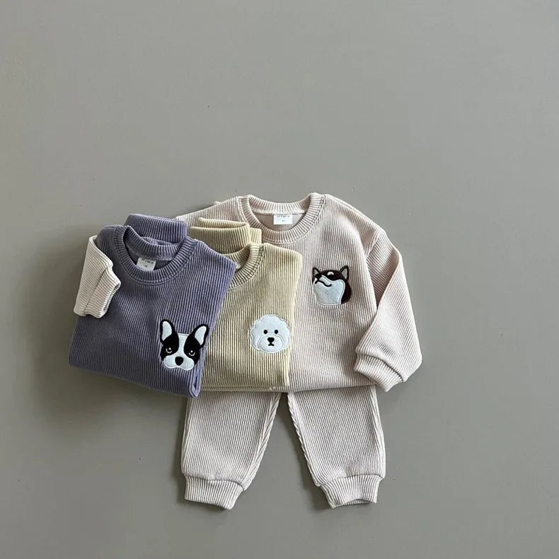 Cute Animal Embroidered Jogger Set
