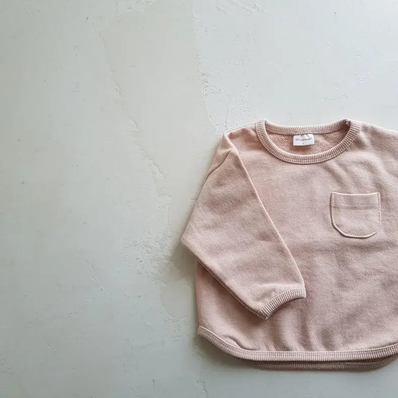 Solid Pocket Sweatshirt & Pants Set