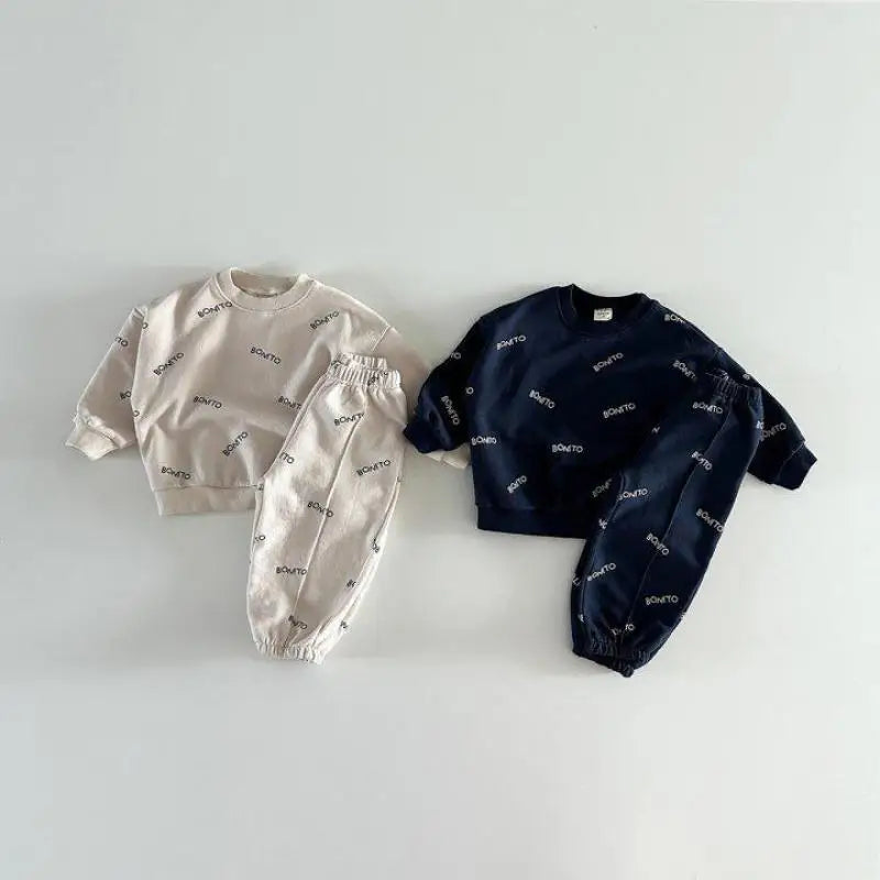 Letter Print Casual Jogger Set