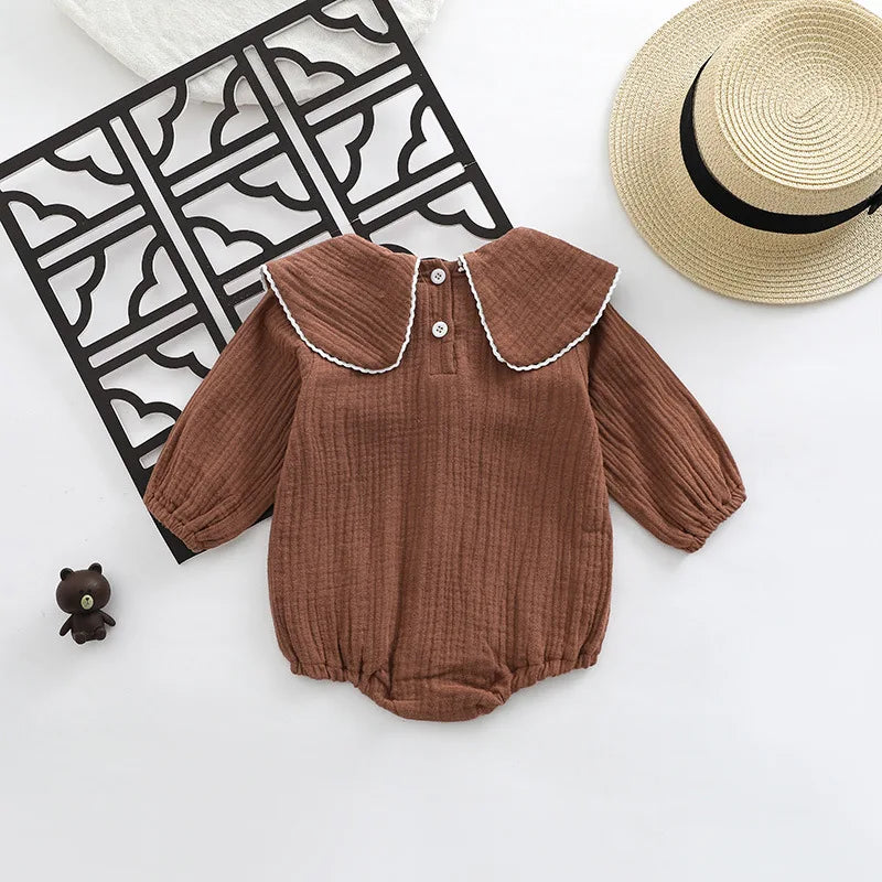 Girls' Cotton Square Collar Onesie
